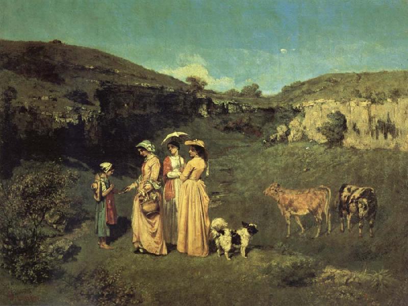 Gustave Courbet Les Demoiselles de Village Sweden oil painting art